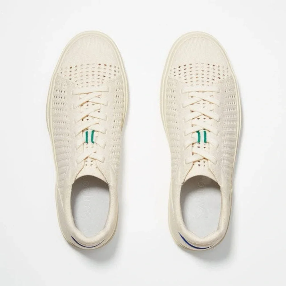 Rothy’s RS02 Sneaker - Courtside White with green accents - Picture 1 of 7
